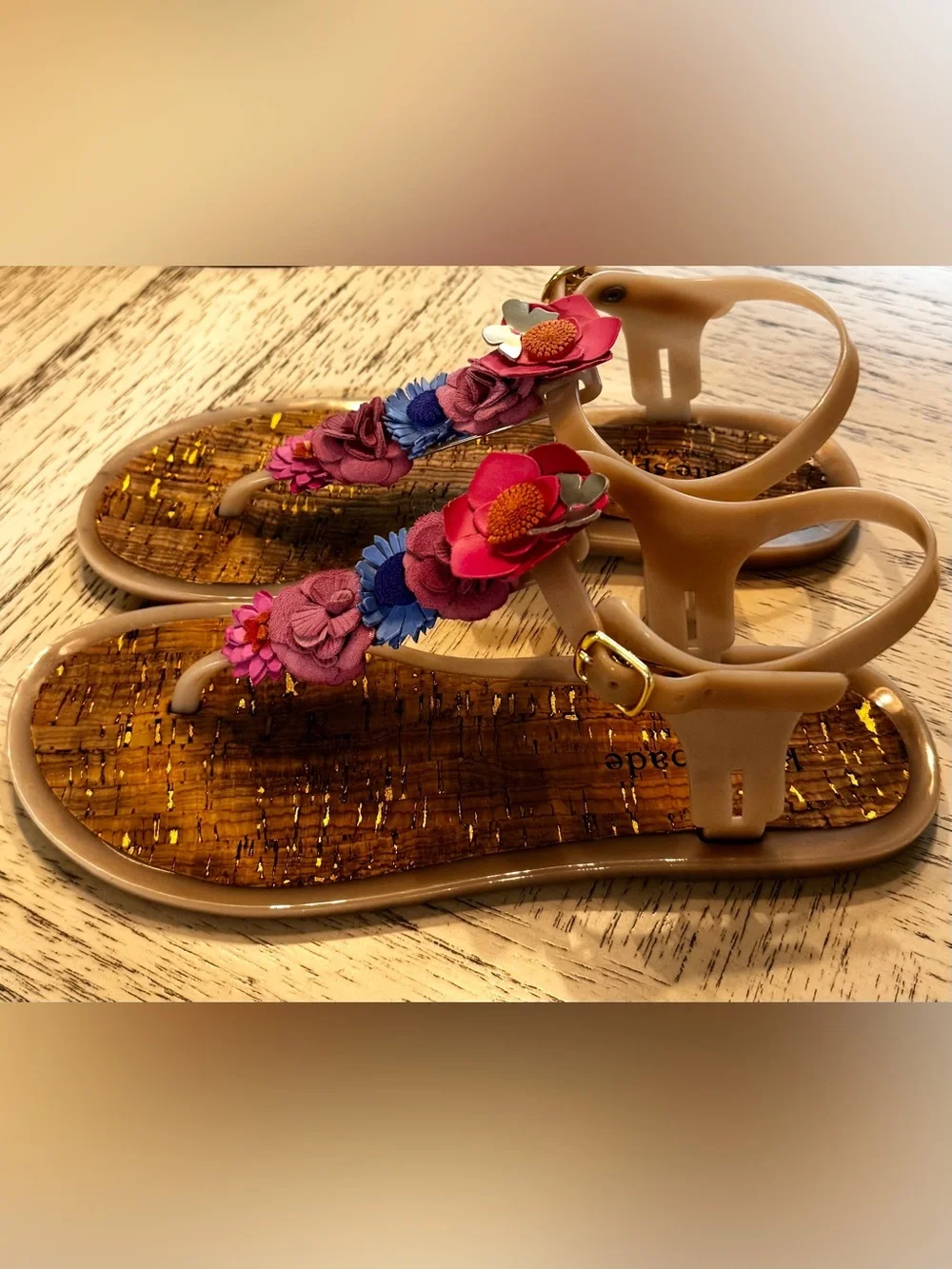 Kate Spade Fatema Floral Jelly Thong Sandals Floral Size 7